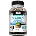 Kaya Naturals Sea Moss - Supplément mobilité pour les hommes et les femmes - avec Burdock Root, Irish Moss, Bladderwrack et BioPerine - pour la santé de la mobilité et l'Immune Boost, 30 comtes
