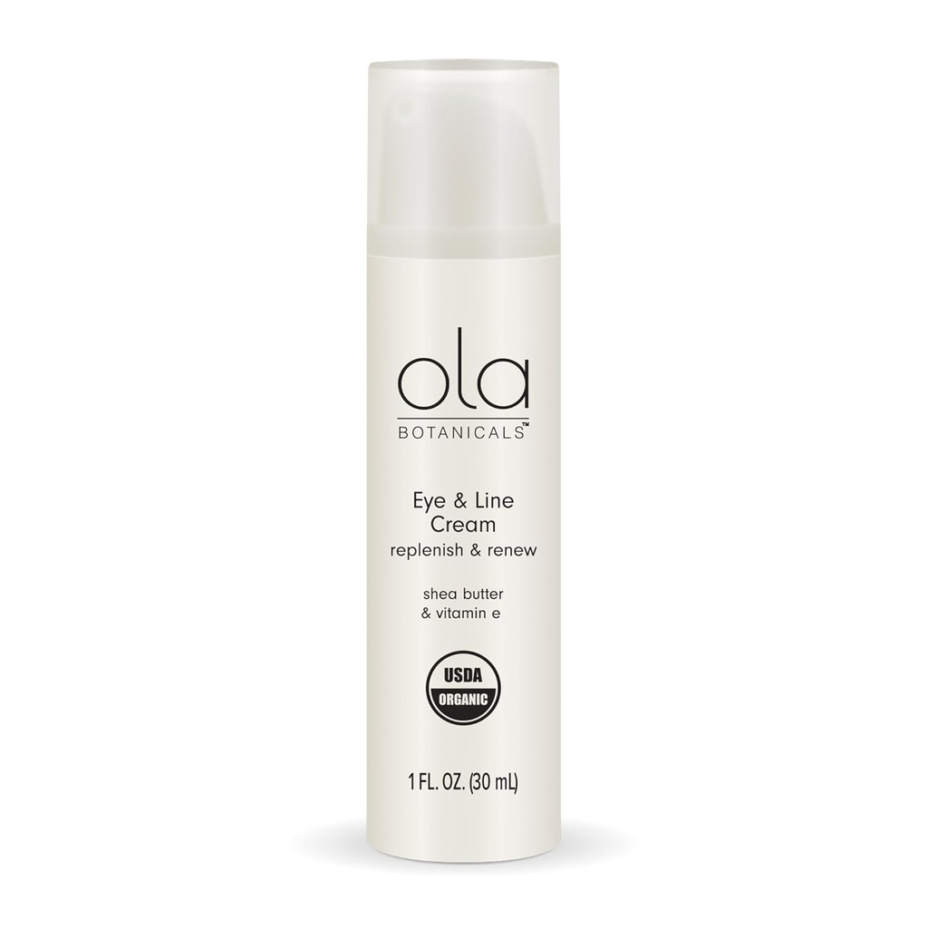 Dr. Mercola Ola Botanicals Crème pour les yeux et les lignes biologiques, 1 Fl. Oz. (30 ml), Remplir et renouveler, beurre de karité et vitamine E, certifié USDA biologique, sans cruauté, non-OGM