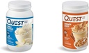 Quest Nutrition Vanilla Laitshake Poudre de protéines, 24g de protéines, 1g de sucre, faible teneur en glucides, sans gluten, 3 livres, 43 portions et poudre de protéines concassées de cannelle, 20g de protéines, 2g de glucides nets, 1g de sucre