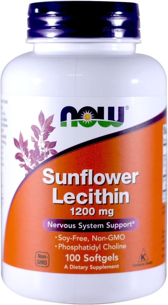 Nourriture Lécithine de tournesol Non-OGM, 1200mg, 100gels (2 pack)