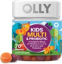 OLLY Kids Multivitamin & Probiotic Gummy, Digestive Support, Vitamins A, D, C, E, B, Zinc, Chewable Supplement, Berry Flavor, 35 Day Supply - 70 Count