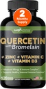 Gade Nutrition Quercetin avec la vitamine C de Bromelain et supplément de soutien aux immunos dans les capsules