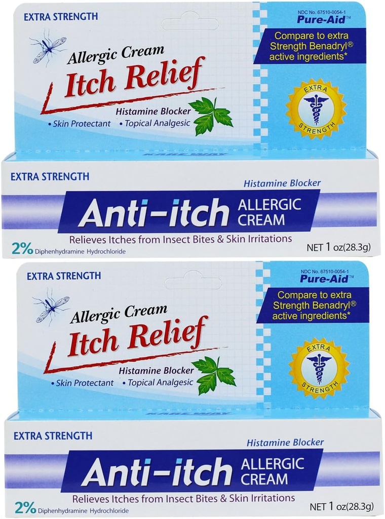 Crème allergique anti-démangeaison - 1 o (2 paquets)
