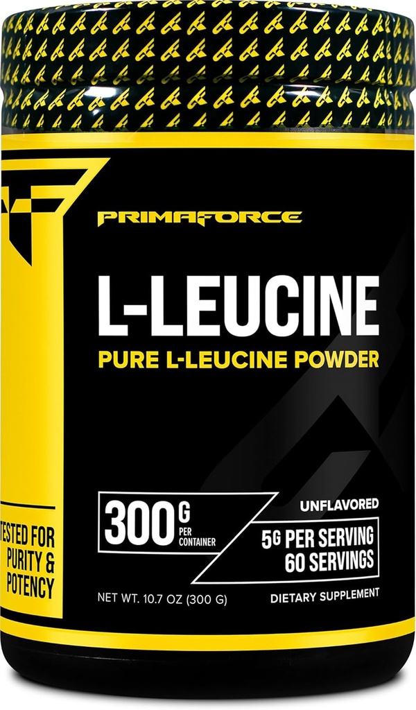 Primaforce L-Leucine (300 grammes 60 portions) - Poudre L-Leucine pure, 5 grammes par portion