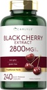Carlyle Black Cherry Extract Concentrate 2800 mg , 240 Capsules , formule sans OGM et sans gluten , Supplément Prunus Sérotina