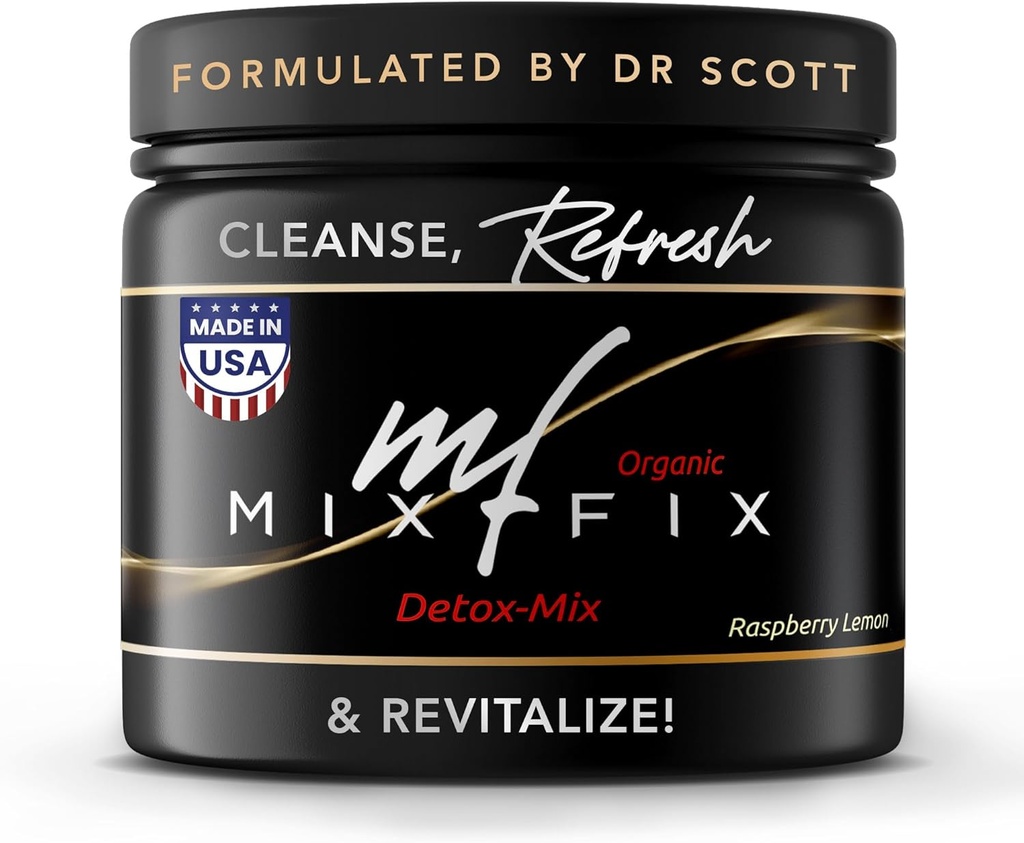 Mix-Fix Détox pour le corps complet pour les femmes et les hommes – Boissons de soutien foie, Colon et Gut – Supplément en poudre de désintoxication plein spectre – Chardon de lait, curcuma et betterave – Digestion de la santé et de l'énergie – 30 portions