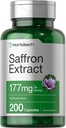 Horbäach Supplément d'extrait de safran $ 177 mg $ 200 Capsules $ Pills pour femmes & hommes $ Non-OGM, sans gluten