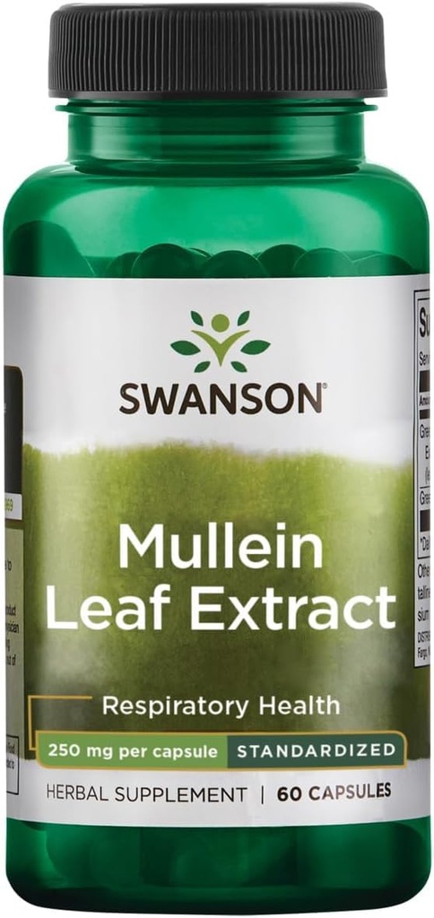 Extrait de feuille de Mullein de Swanson - Standardisé 250mg 60 Capsules