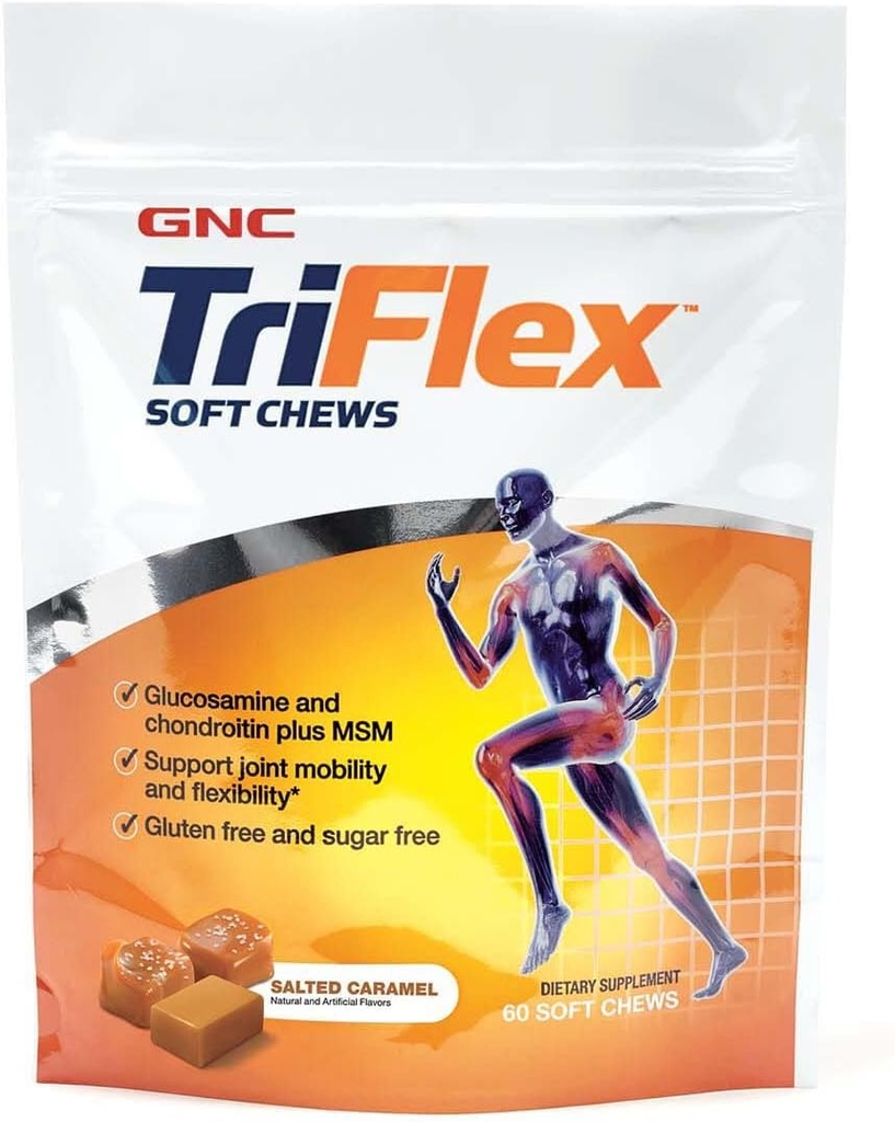 GNC TriFlex Soft Chews, caramel salé, 60 Soft Chews, soutient la santé conjointe