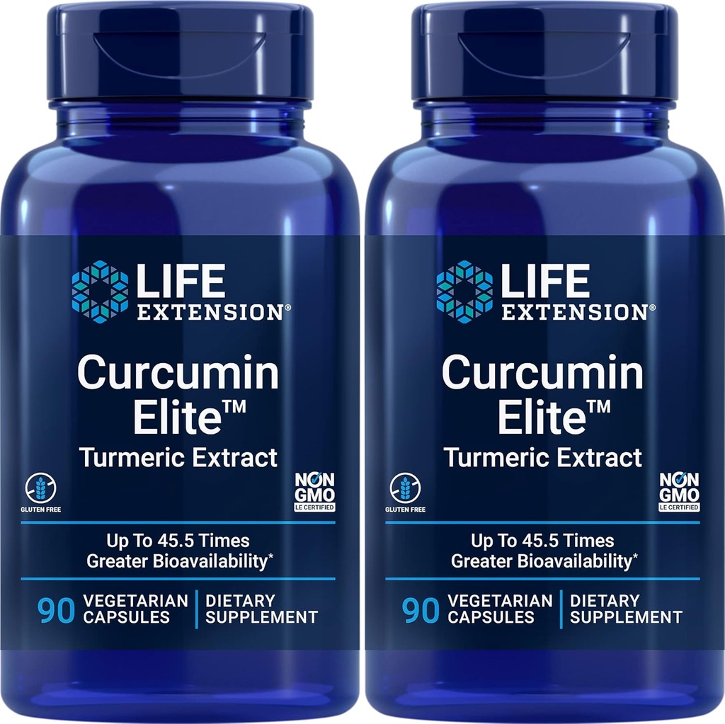 Prolongation de la durée de vie Curcumin Elite Turmeric Extract, 90 capsules (paquet de 2)