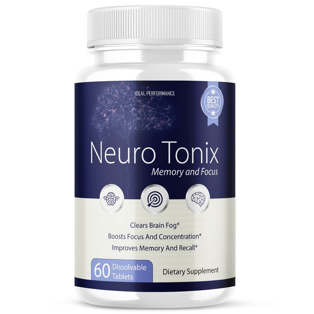 Supplément mémoire de Neurotonix - Formule Officielle - Comprimés Mémoire de Neuro Tonix pour Focus et Mémoire, Pills Supplément Cerveau de Neruotonix, Neuro Tonix Formule Avancée pour la Force Maximale (60 Capsules)