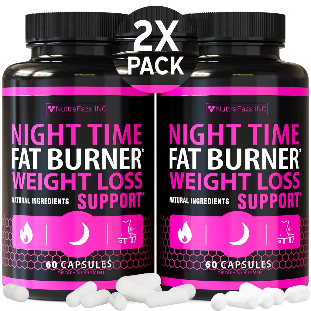 (2 Pack) Pilules de perte de poids de nuit pour les femmes - Supplément avancé de perte de poids - Fat Burners pour les femmes - Diet Pills qui travaillent rapidement - Belly Fat Burner - Combattant d'appétit - Fabriqué aux États-Unis
