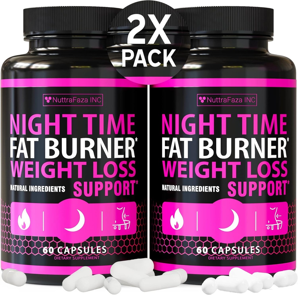 (2 Pack) Pilules de perte de poids de nuit pour les femmes - Supplément avancé de perte de poids - Fat Burners pour les femmes - pilules de régime qui fonctionnent rapidement - Belly Fat Burner - Suppresseur d'appétit - Fabriqué aux États-Unis