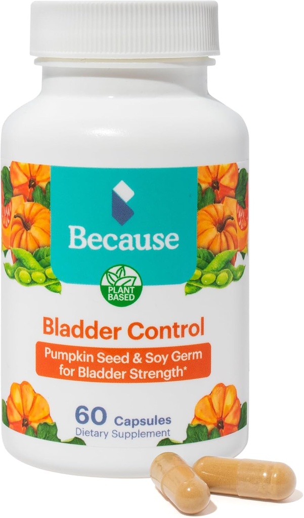 Parce que Bladder Supplément de soulagement avec extrait de graines de citrouille - 60 Capsules (1 Bouteille) - Aide à réduire l'urgence et la fréquence, supporte les muscles forts de plancher pelvien, végétalien et non-OGM, fabriqués aux États-Unis