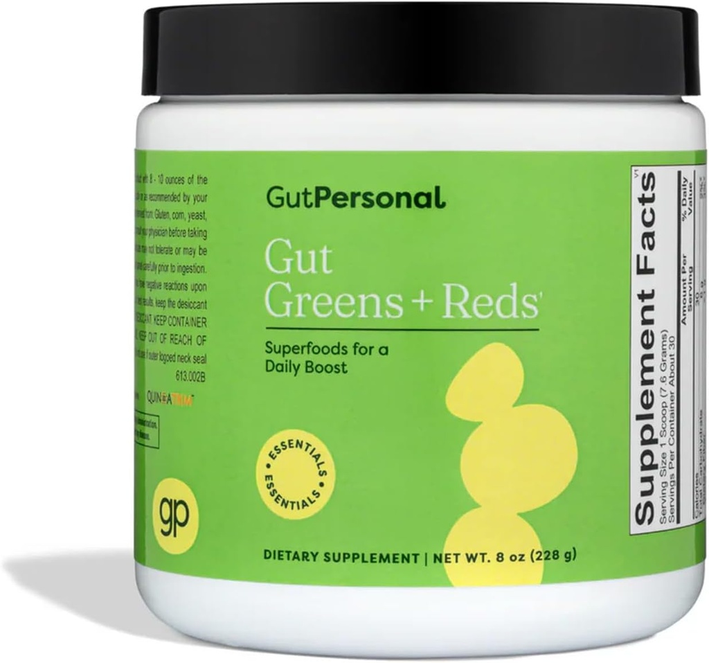 GutPersonal Gut GreensTM + Rouges Nourrir votre Gut, augmenter les bonnes bactéries, et améliorer le bien-être pour la santé optimale de l'estomac, 30 portions
