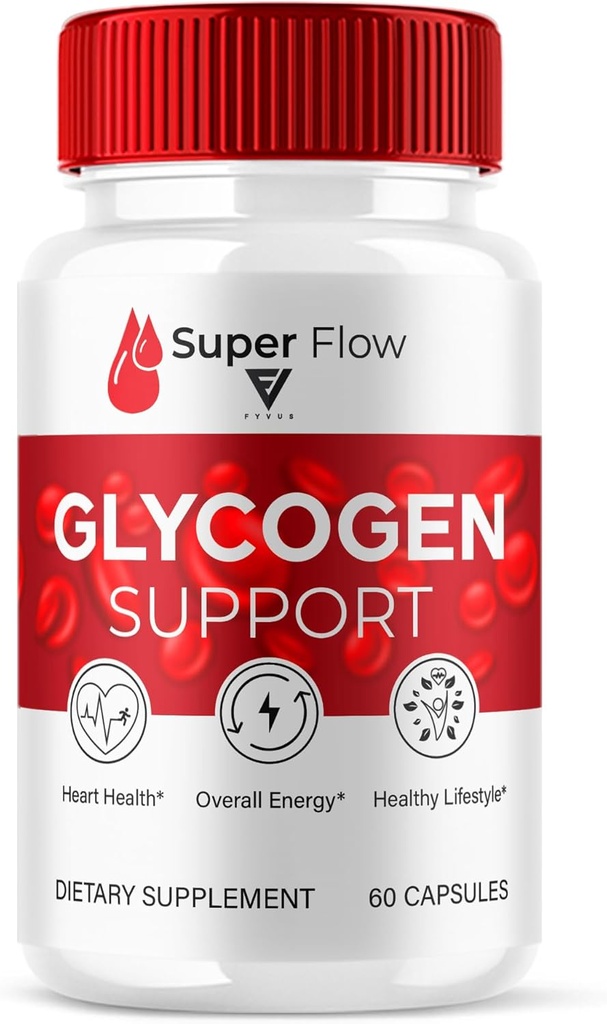 Super Flow Glycogen Support Capsules, Super Flow Advanced Glycogen Health and Blood Wellness Support Supplément, SuperFlow Maximum Strength Glyco Formula Supplément (60 capsules)
