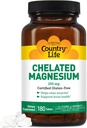 Country Life Chélaté Magnésium 250mg - soutient la santé du coeur, des os et des muscles, supplément végétalien-friendly Magnésium avec oxyde de magnésium et chélate d'acide amino, sans gluten