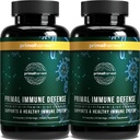 Primal Harvest Primal Immune Defense: 10-in-1 Immune Support with Probiotics, Zinc, Vitamins C, B6, D3 & K2, Immune Booster for Adults 60 Capsules (2-Pack)