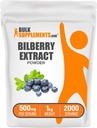 BulkSupplements.com Poudre d'extrait de bilberry - Supplément d'extrait de bilberry, supplément à base de plantes - Sans végétalien et sans gluten, 500mg par portion, 1kg (2,2 lbs) (paquet de 1)
