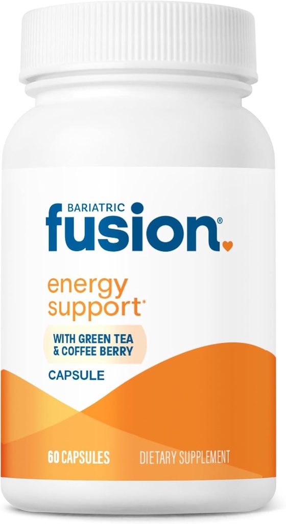 Fusion bariatrique B Vitamines pour l'énergie Support de B-Complexe avec 70 mg de Caffiène Naturel de Capsules Vegan de Vitamines bariatriques pour les femmes et les hommes de Gluten, lait et sans soja de 60 Nombre