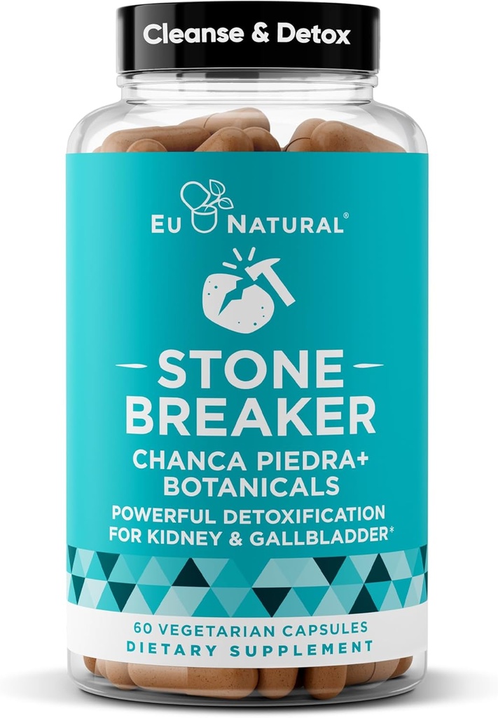 Chanca Piedra Stone Breaker – Désolateur naturel, nettoyage du rein et supplément de végane – Tract urinaire détoxifiant, impuretés de la grippe, système transparent – 60 capsules molles