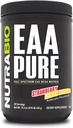 NutraBio – EAA Pure – 9 acides aminés – réparation et récupération musculaire, 30 portions, bombe à citron fraise – avant ou après l'entraînement – récupération toute la journée