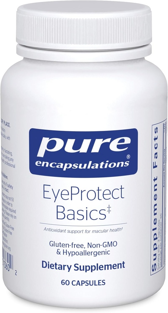 Encapsulations pures EyeProtect Basics , Support antioxydant clé pour la santé oculaire 60 Capsules