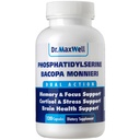 Phosphatidylsérine et Bacopa Monnieri, mieux que chaque seul. Supplément à la phosphatidylsérine 300mg, sans remplissage, sans soja, 2en1, 120 capsules. Support mémoire