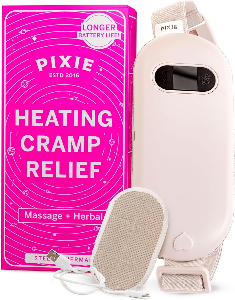 Pad de chauffage rechargeable Pixie pour crampes – Ceinture de thermothérapie à base de plantes pour douleurs au dos – Relief naturel avec des packs de chauffage réutilisables – Cadeau réfléchi pour les femmes et les filles