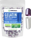 XPRS Nutra Taille 3 Capsules vides - 100 Compte Capsules de gélatine vides - Pills Bricolage Capsule Remplissage - Pure Pilule Gel Caps pour Do-It-Youlf Suppléments (Pearl Purple/White)