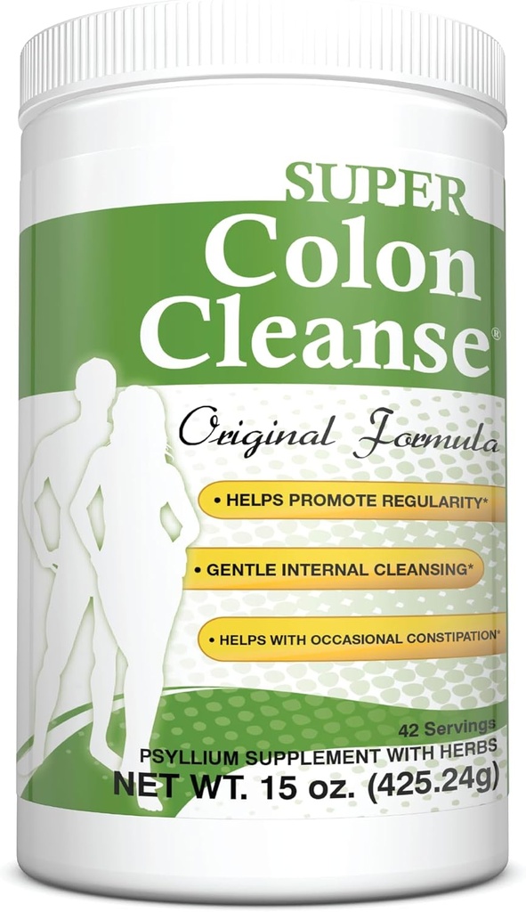 Health Plus Super Colon Cleanse Original Formula (1990-2025), 15 oz poudre, 42 portions, avec Psyllium Husk et Senna Leaf pour le soulagement de la constipation et le soutien digestif