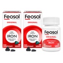 Comprimés de supplément de fer d'origine Feosol, non hémique 325mg Sulfate de fer (65mg de fer élémentaire) par pilule, 1 par jour, 4 mois d'approvisionnement, pour l'énergie et le système immunitaire (120 ct Pack de 2)