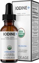 Codeage Gouttes d'iode biologique certifiées USDA - 250 Mg par portion - 1 an d'approvisionnement - Supplément d'iode liquide - Iodine pure et claire - Potassium végétal Iodine goutte liquide - 2 fl oz