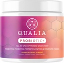Qualia Probiotic - 28 Probiotiques, prébiotiques et postbiotiques à l'appui de la science. Total Gut Support. Apaisant l'inconfort digestif. Éthiquement. Favorise la croissance d'Akkermansia. 1 mois
