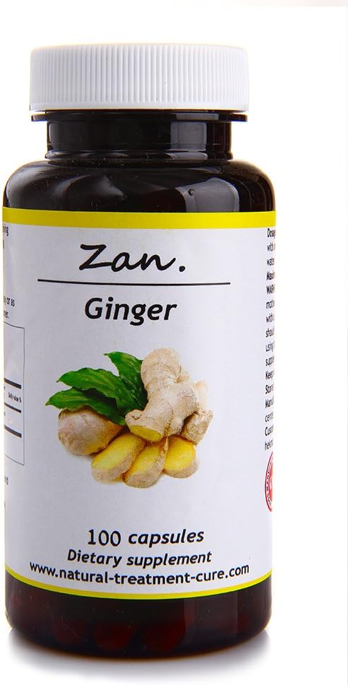 Hekma Center Pure Ginger Root - Zingiber Officinalis - 100 Capsules Réduit Nausées - Vegan