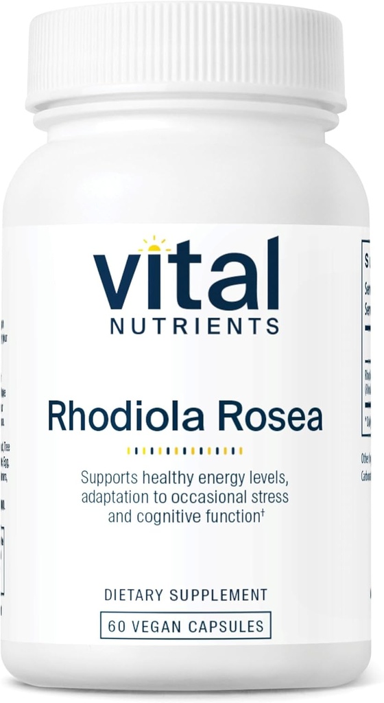 Nutriments vitaux Rhodiola Rosea.com Supplément Rhodiola pour l'énergie saine, la mémoire et le soutien du stress.