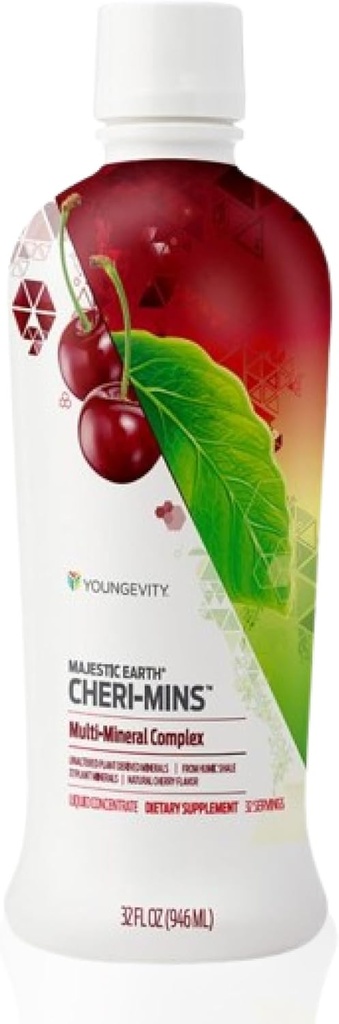 Youngevity Cheri-MinsTM Plant dérivé des minéraux liquides - Grande formule de dégustation - 77+ Traces minéraux naturels non modifiés - Forme colloïdale Shale humique (32 Fl Oz)