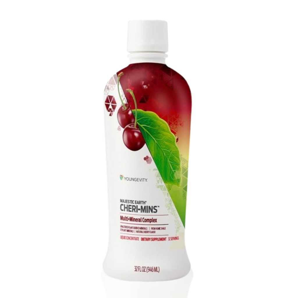 Youngevity Cheri-MinsTM Plant dérivé des minéraux liquides - Grande formule de dégustation - 77+ Traces minéraux naturels non modifiés - Forme colloïdale Shale humique (32 Fl Oz)