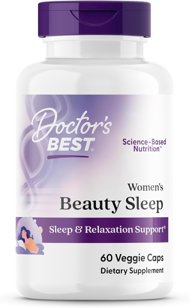 Meilleures Femmes de Docteur Beauté Dormir avec Magnésium, Théanine, Melatonine, Sommeil & Relaxation Support, Non-OGM, Sans gluten, Sans soja, Vegan 60 Caps Veggie