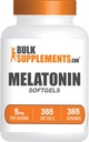 BulkSupplements.com Mélatonine 5 mg de softgels - Mélatonine pour adultes, Supplément de sommeil - 5 mg de mélatonine par portion, sans gluten, 1 softgel par portion, 365 Nombre (paquet de 1)