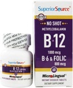 Source supérieure - Pas de shot B12 méthylcobalamine 1000 mcg avec B6 et acide folique 800 mcg. - 60 comprimés rapidement dissous