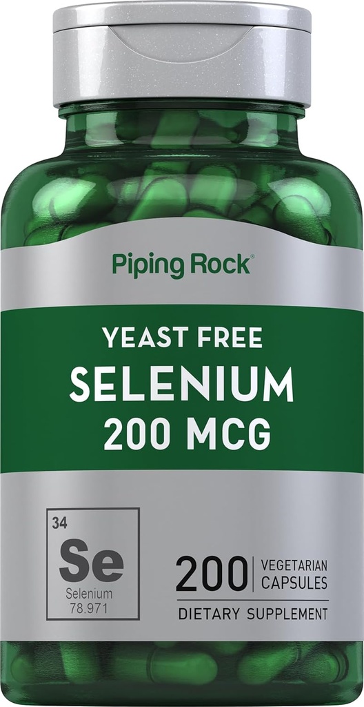 Piping Rock Levure sans sélénium 200mcg. 200 Capsules.