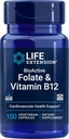 Prolongation de vie Folate BioActive et vitamine B12, 150 Capsules Végétariennes - Non OGM, Supplément sans gluten