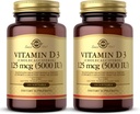 Solgar Vitamine D3 (Cholecalciferol) 10 mcg (400 UI) - 100 softgels, paquet de 2 - Aide à maintenir des os et des dents sains - Soutien du système immunitaire - Non-OGM, sans gluten, sans lait - 200 portions totales