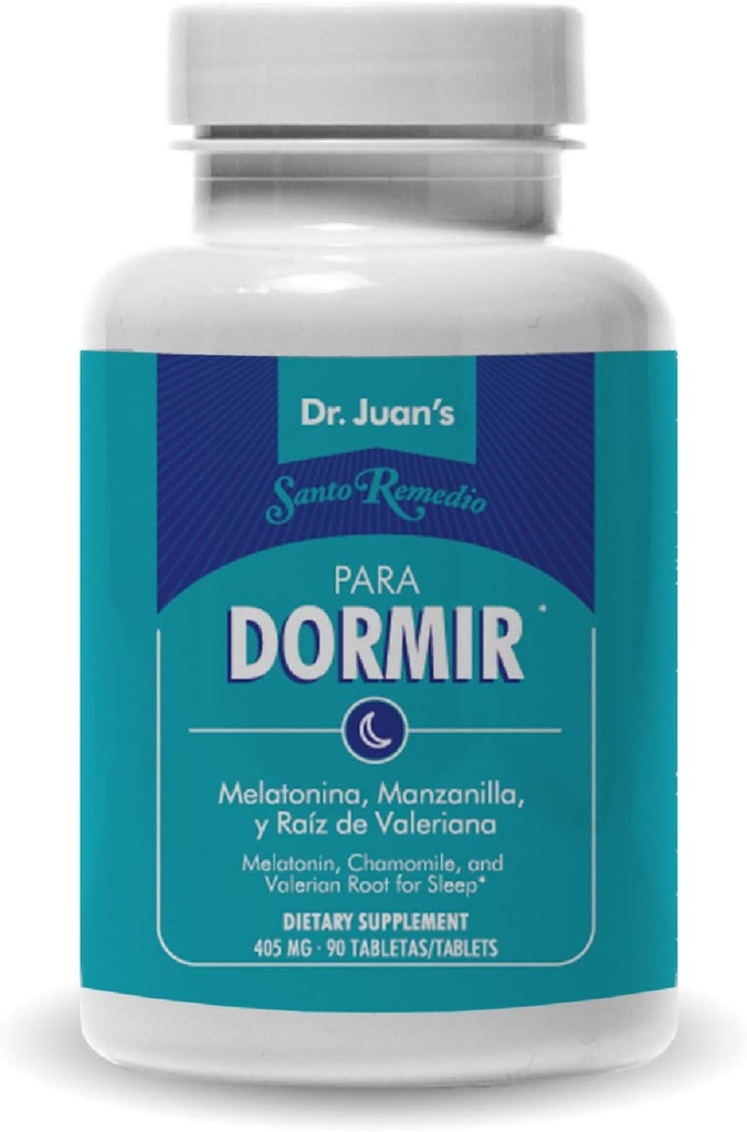 Formule de sommeil Santo Remedio, soutien du sommeil sain, mélatonine, camomille et racine valériane, 90 capsules, 380 mg par portion, sans colorant artificiel, sans arômes artificiels, sans OGM, sans gluten