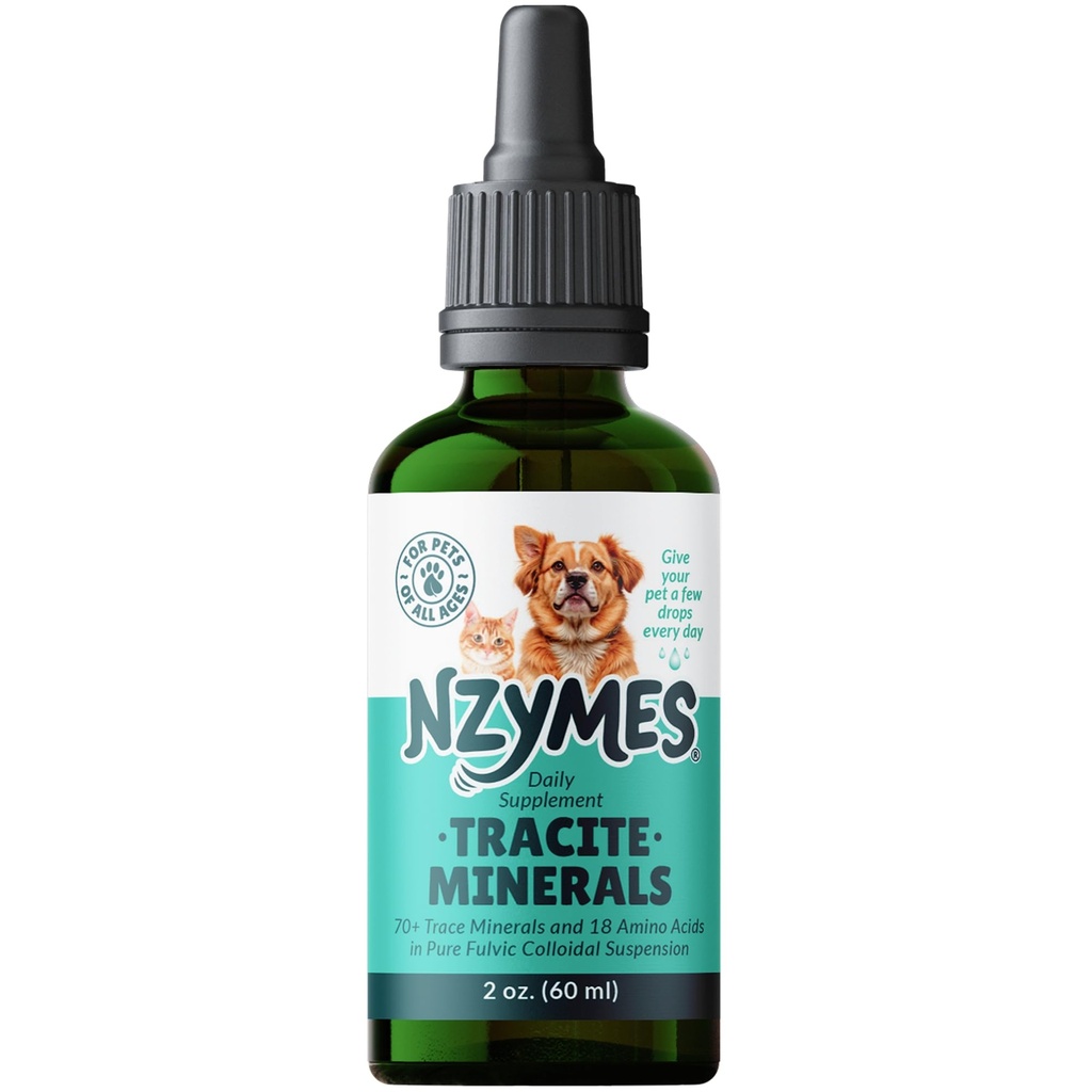 Nzymes® Tracite Minéraux pour animaux domestiques - Acides fulviques, acides humiques et traces minérales à base de fer et acides aminés pour l'énergie ATP et la santé digestive - Fabriqué aux États-Unis