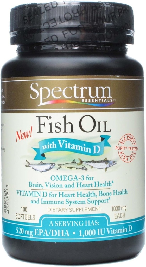Spectre essentiel Huile de poisson, 1000 mg, 100 Softgels
