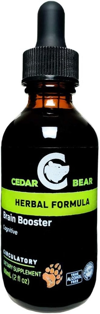Cedar Bear Cerveau Booster un supplément à base de plantes liquides C'est un support général de mémoire et de vitalité 2 Fl Oz
