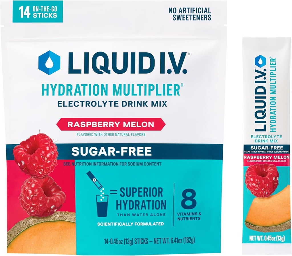 Multiplieur d'hydratation I.V.® liquide sans sucre - Melon de framboise