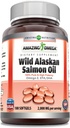 Amazing Omega Wild Alaskan Salmon Oil Supplement $ 2000 Mg par service $ 180 Softgels $ Non-GMO $ Sans gluten $ Fabriqué aux États-Unis